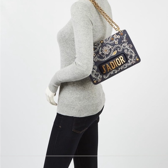 DIOR J’ADIOR Denim Embroidered Crossbody Bag - Picture 4 of 16